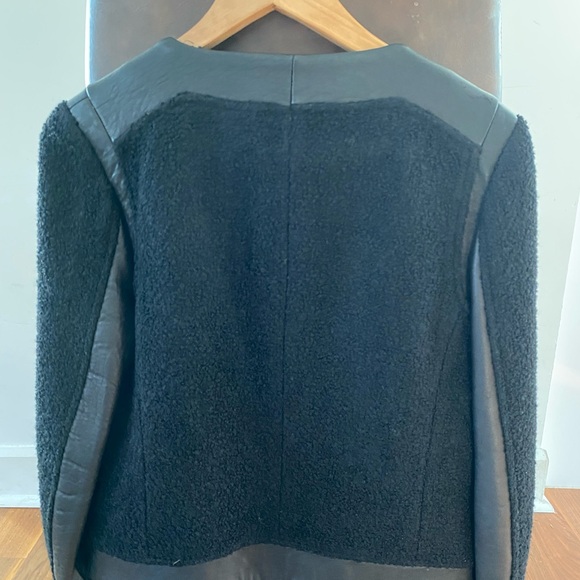 Club Monaco Leather and boucle jacket, size M - Picture 6 of 6